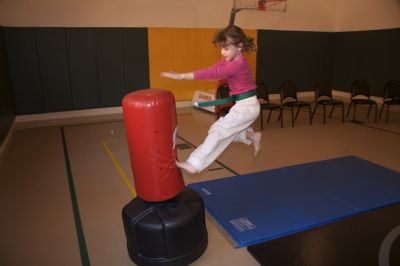 Sophia at her taekwando belt test